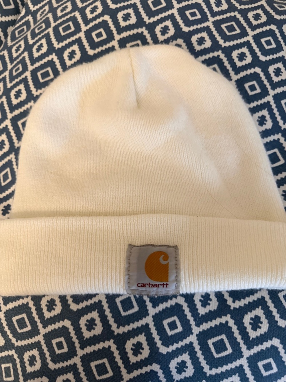 Carhartt Kids Cream Beanie with Camel Logo Patch
